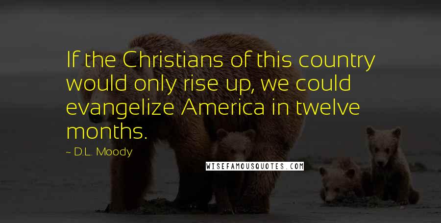 D.L. Moody quotes: If the Christians of this country would only rise up, we could evangelize America in twelve months.