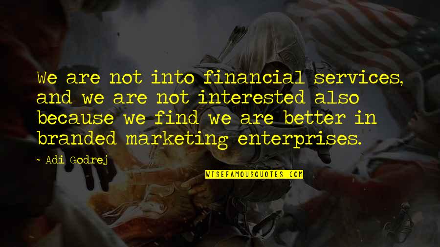 D P Financial Services Quotes By Adi Godrej: We are not into financial services, and we D P Financial Services Quotes By Adi Godrej: We are not into financial services, and we