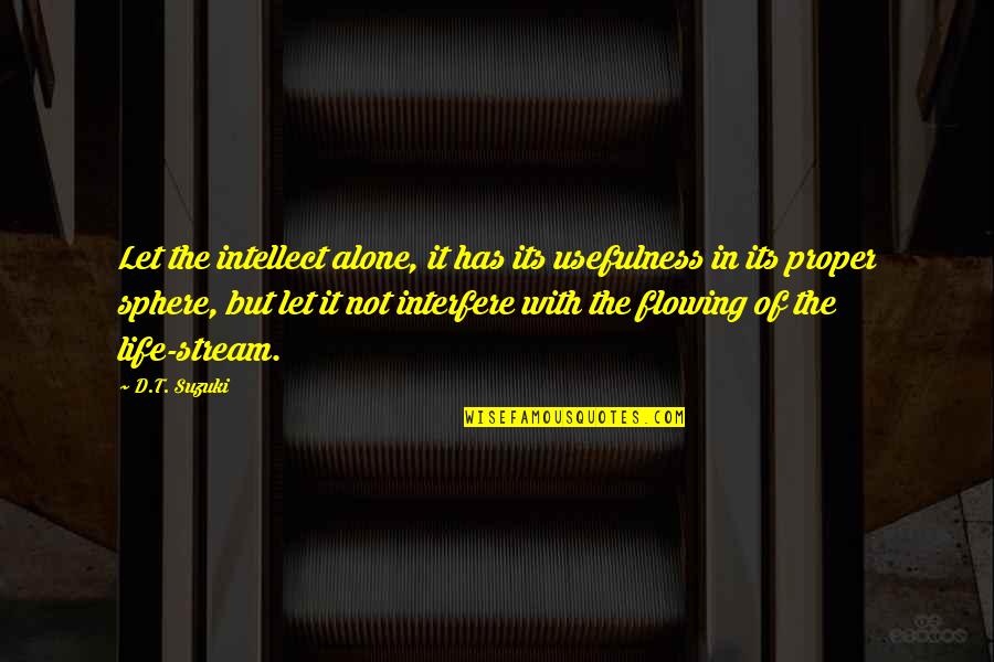 D T Suzuki Quotes By D.T. Suzuki: Let the intellect alone, it has its usefulness