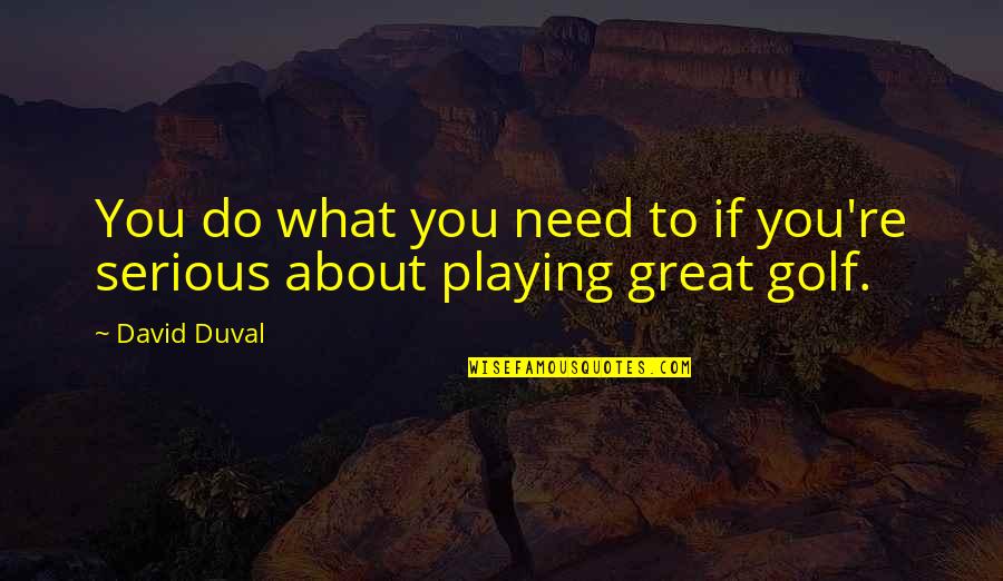 Da Fonseca Wollheim Quotes By David Duval: You do what you need to if you're
