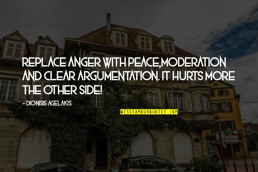 Daal Quotes By Dionisis Agelakis: Replace anger with peace,moderation and clear argumentation. It Daal Quotes By Dionisis Agelakis: Replace anger with peace,moderation and clear argumentation. It