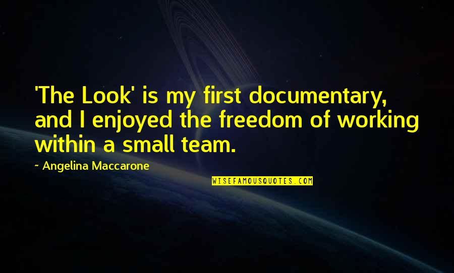 Dabramo Stockholm Quotes By Angelina Maccarone: 'The Look' is my first documentary, and I