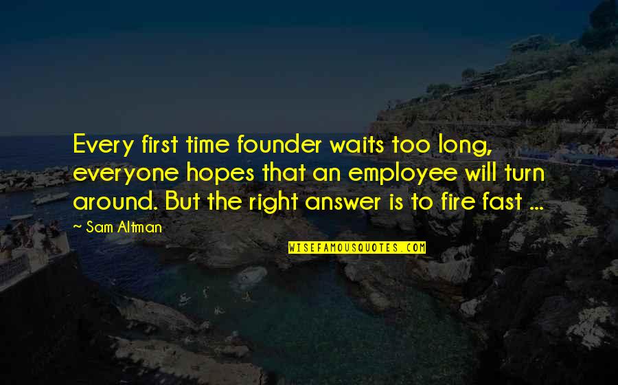 Dabrowska Agnieszka Quotes By Sam Altman: Every first time founder waits too long, everyone
