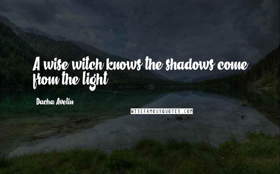 Dacha Avelin quotes: A wise witch knows the shadows come from the light.