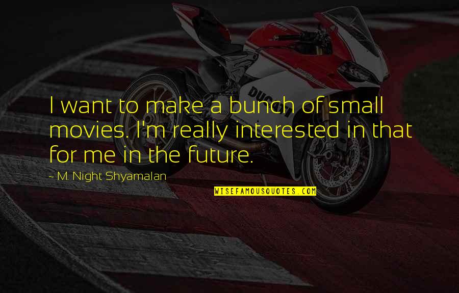 Dacotah Foundation Quotes By M. Night Shyamalan: I want to make a bunch of small