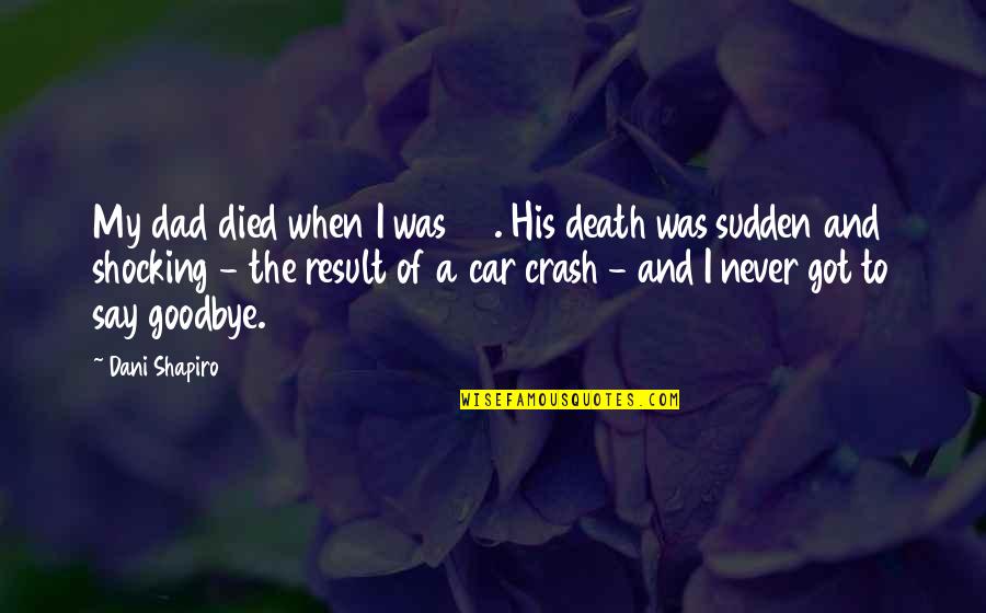 Dad Death Quotes By Dani Shapiro: My dad died when I was 23. His