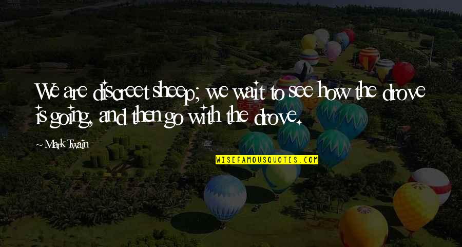 Dad Son Inspirational Quotes By Mark Twain: We are discreet sheep; we wait to see