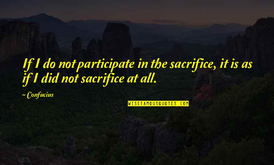 Dadenet Quotes By Confucius: If I do not participate in the sacrifice,