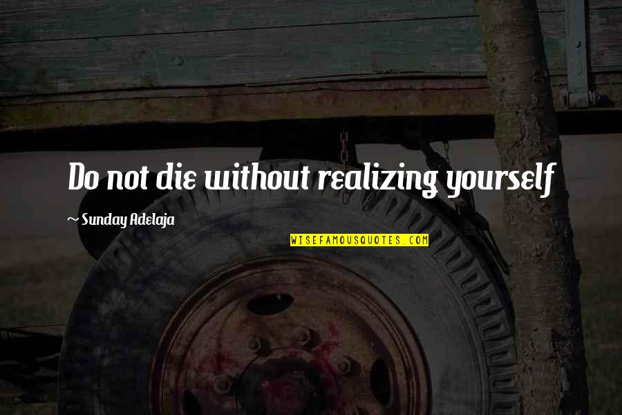 Dadhere Quotes By Sunday Adelaja: Do not die without realizing yourself