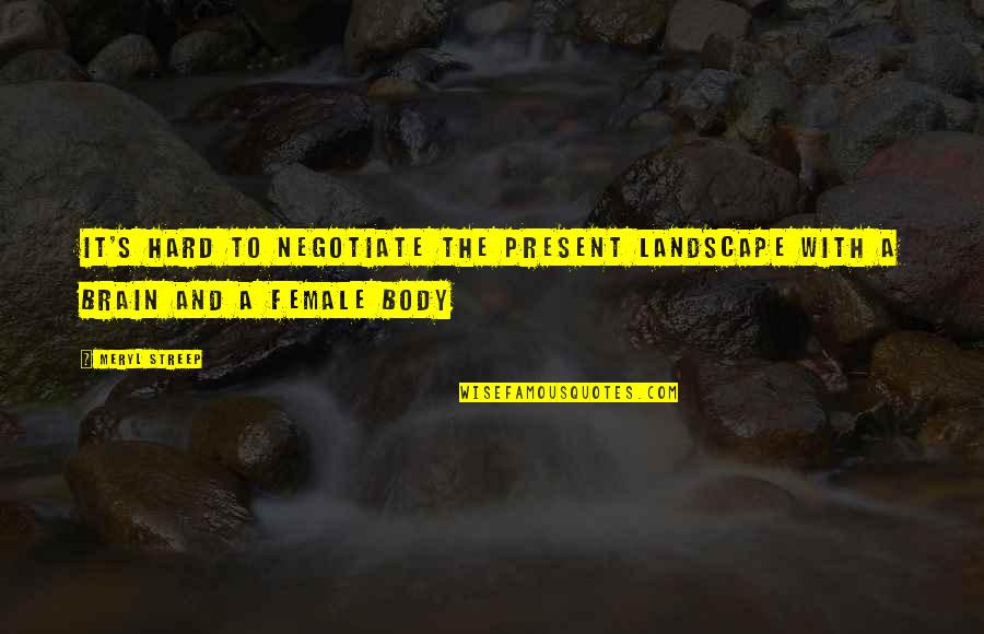 Daedal Quotes By Meryl Streep: It's hard to negotiate the present landscape with