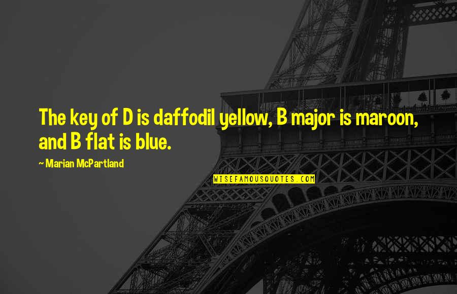 Daffodil Quotes By Marian McPartland: The key of D is daffodil yellow, B