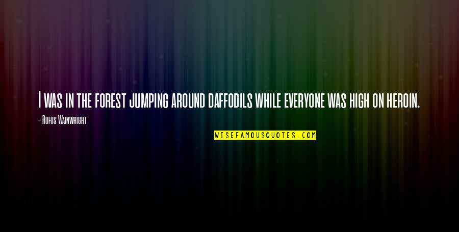 Daffodils Quotes By Rufus Wainwright: I was in the forest jumping around daffodils