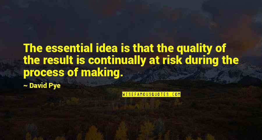 Dafrique Buffet Quotes By David Pye: The essential idea is that the quality of