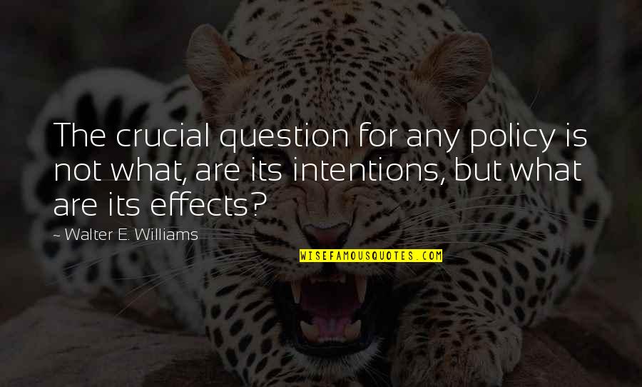 Dagan Pizza Quotes By Walter E. Williams: The crucial question for any policy is not