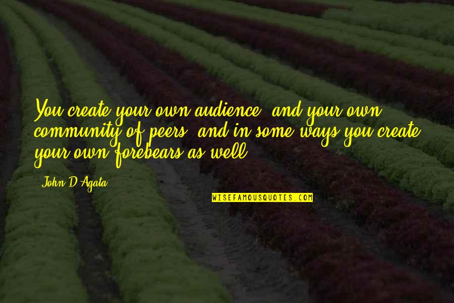 D'agata Quotes By John D'Agata: You create your own audience, and your own