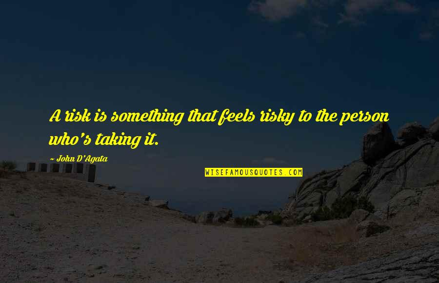 D'agata Quotes By John D'Agata: A risk is something that feels risky to