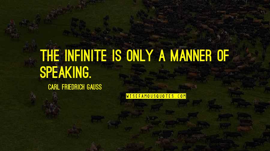 Dagdagan Produce Quotes By Carl Friedrich Gauss: The Infinite is only a manner of speaking.