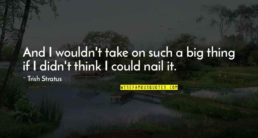 Dagenais Desmarais Quotes By Trish Stratus: And I wouldn't take on such a big