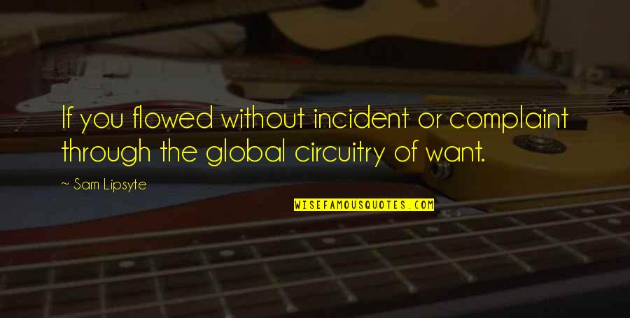 Dagfinn Quotes By Sam Lipsyte: If you flowed without incident or complaint through