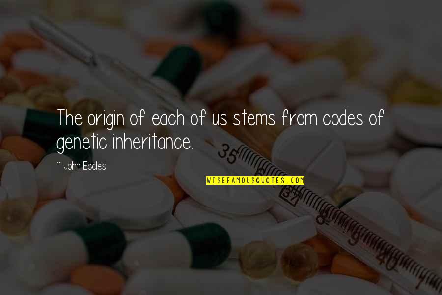 Dagnys Spirits Quotes By John Eccles: The origin of each of us stems from