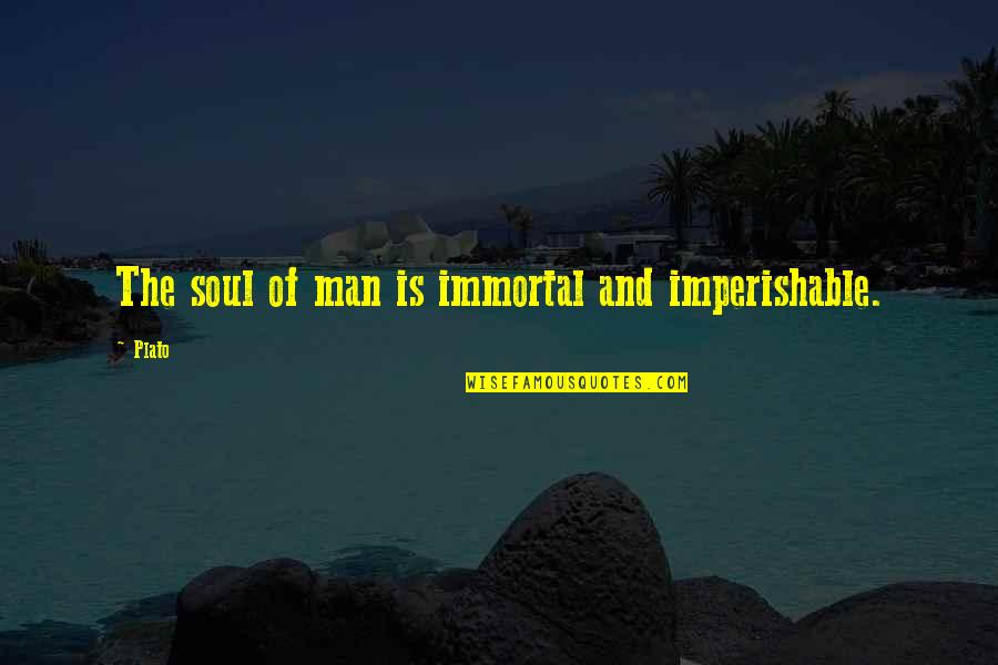 Dagoberto Rodriguez Quotes By Plato: The soul of man is immortal and imperishable.