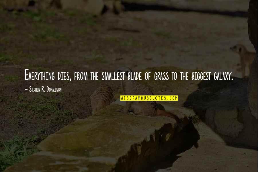 Dahlak Brathwaite Quotes By Stephen R. Donaldson: Everything dies, from the smallest blade of grass Dahlak Brathwaite Quotes By Stephen R. Donaldson: Everything dies, from the smallest blade of grass