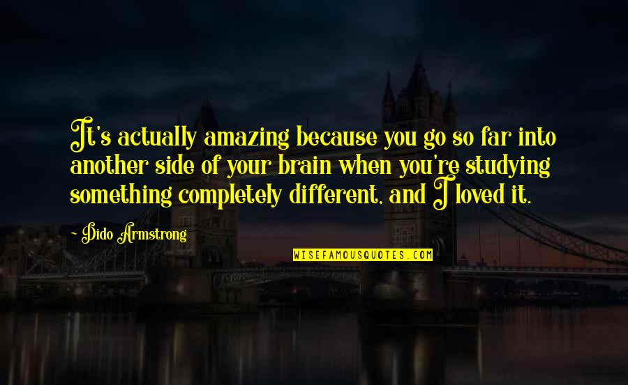 Dahra Quotes By Dido Armstrong: It's actually amazing because you go so far