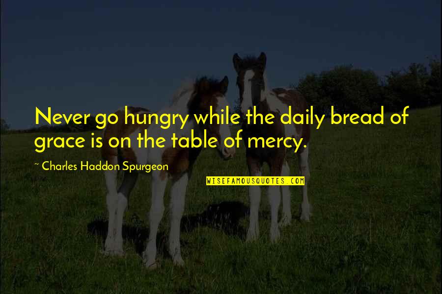 Daily Bread Quotes By Charles Haddon Spurgeon: Never go hungry while the daily bread of