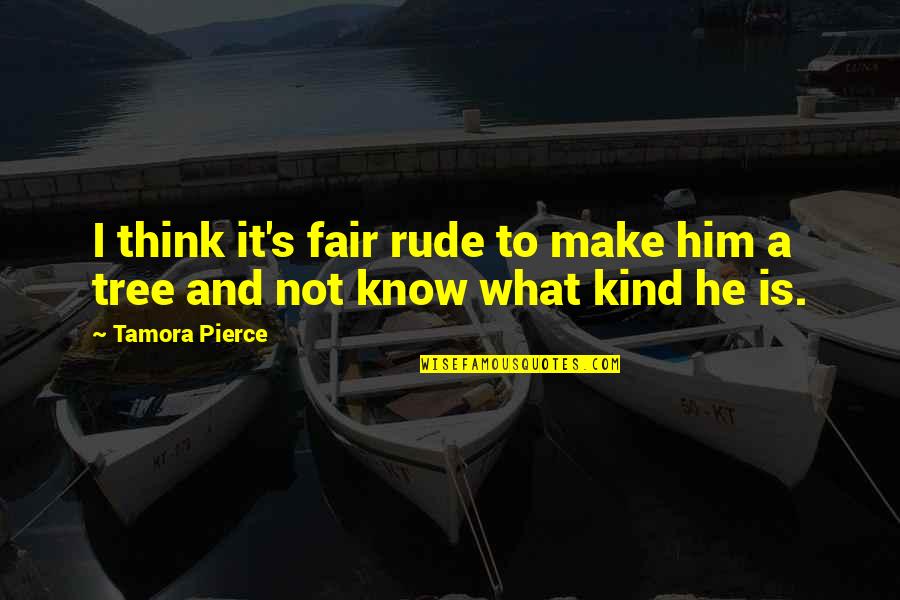 Daine Quotes By Tamora Pierce: I think it's fair rude to make him