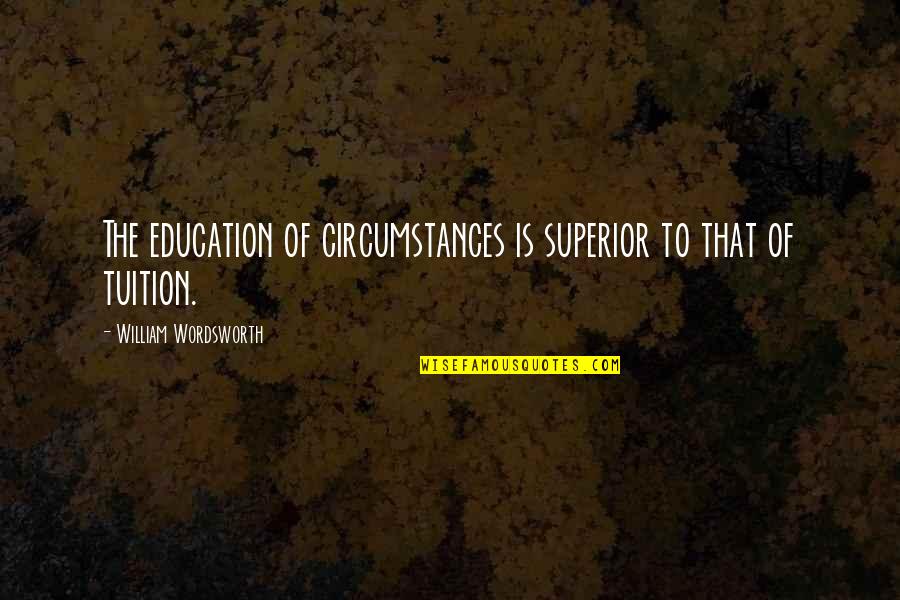 Dainty Hooligan Quotes By William Wordsworth: The education of circumstances is superior to that