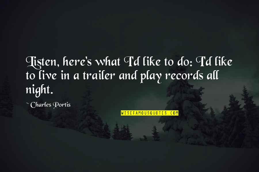 Daisun Santana Quotes By Charles Portis: Listen, here's what I'd like to do: I'd Daisun Santana Quotes By Charles Portis: Listen, here's what I'd like to do: I'd