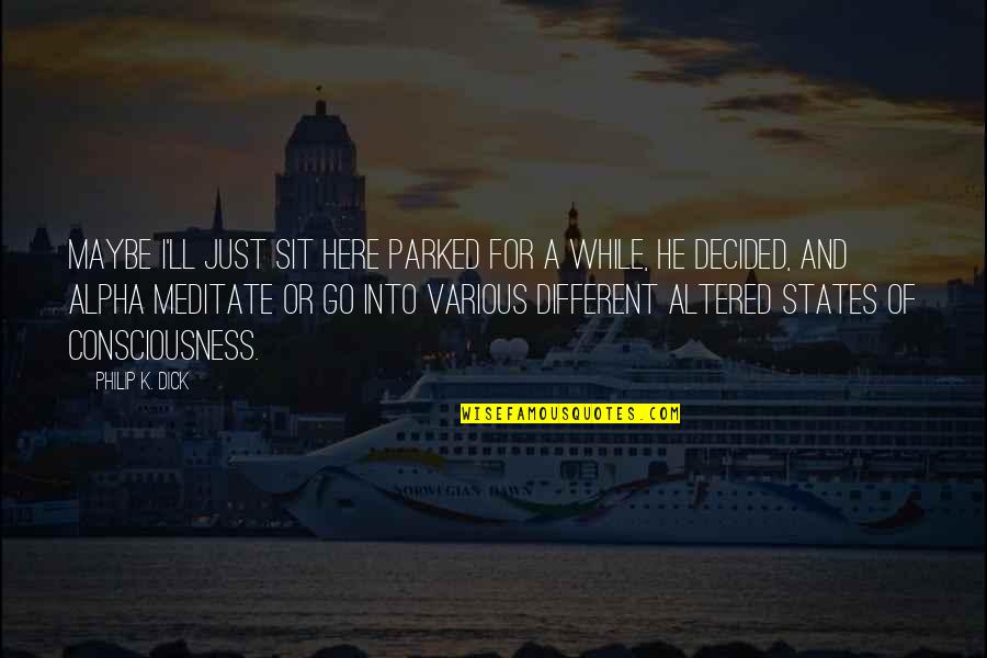 Daisy Knows About Toms Affair Quotes By Philip K. Dick: Maybe I'll just sit here parked for a