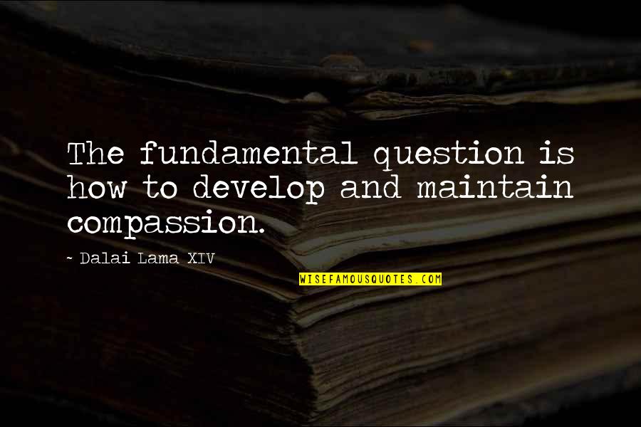Dalai Lama Compassion Quotes By Dalai Lama XIV: The fundamental question is how to develop and