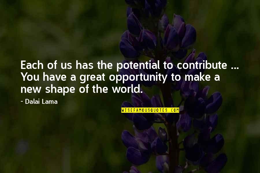 Dalai Lama Lama Quotes By Dalai Lama: Each of us has the potential to contribute