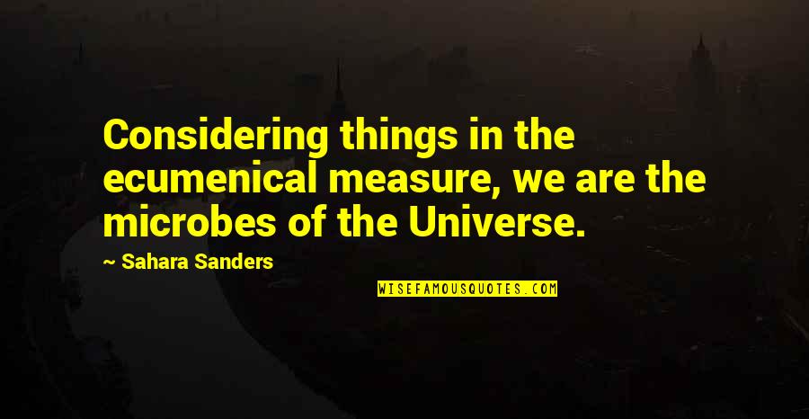 Dalai Lama Meaning Of Life Quotes By Sahara Sanders: Considering things in the ecumenical measure, we are