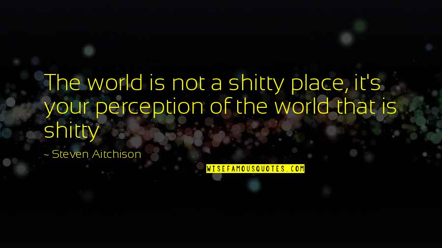 Dalai Lama Western Women Quotes By Steven Aitchison: The world is not a shitty place, it's