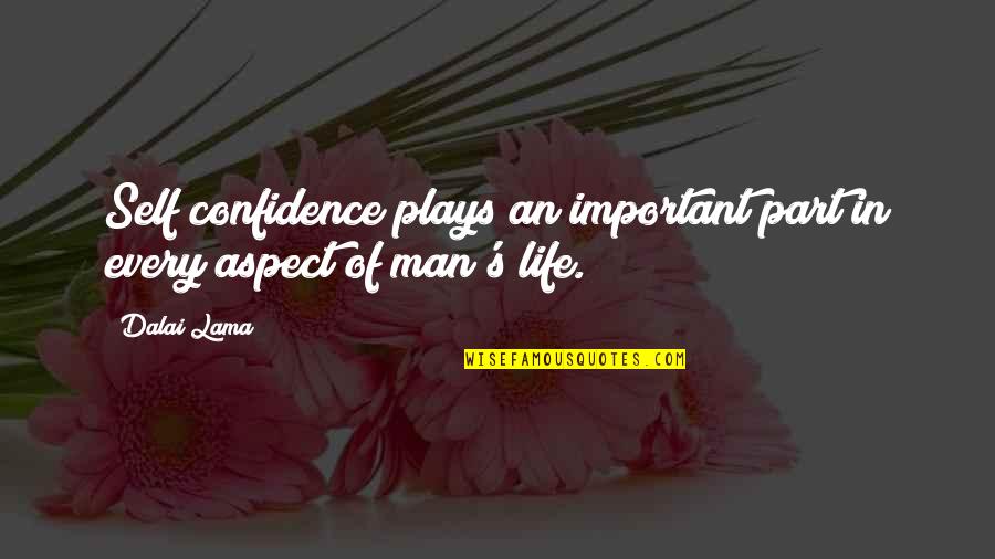 Dalai Quotes By Dalai Lama: Self confidence plays an important part in every