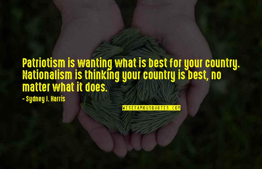 Dalbon Video Quotes By Sydney J. Harris: Patriotism is wanting what is best for your