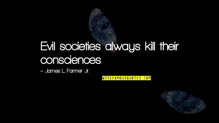 Dalene Ann Marsh Quotes By James L. Farmer Jr.: Evil societies always kill their consciences.