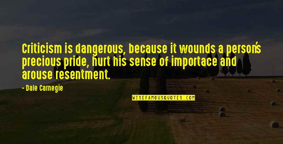 Dale's Quotes By Dale Carnegie: Criticism is dangerous, because it wounds a person's