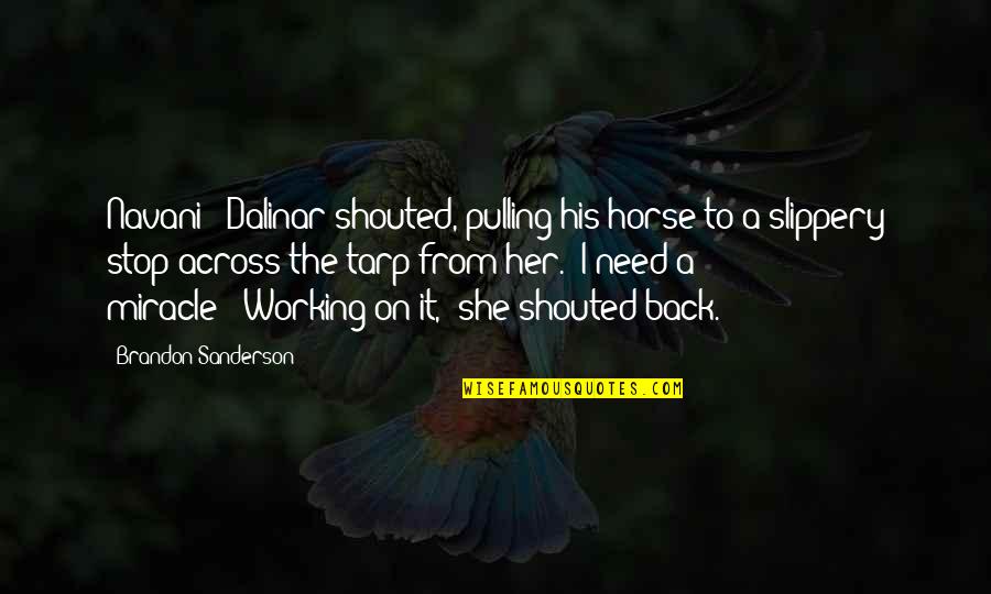 Dalinar Quotes By Brandon Sanderson: Navani!" Dalinar shouted, pulling his horse to a
