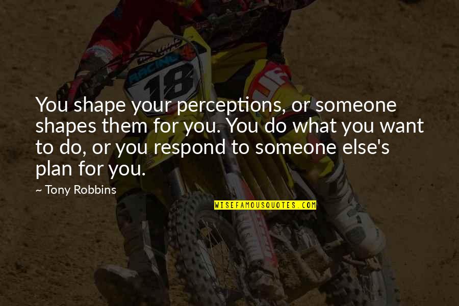 Dalisha Bowman Quotes By Tony Robbins: You shape your perceptions, or someone shapes them