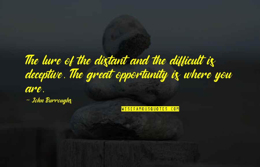 Dallimore And Company Quotes By John Burroughs: The lure of the distant and the difficult