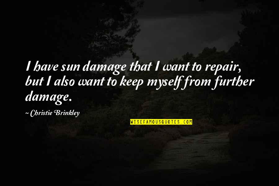 Damage Quotes By Christie Brinkley: I have sun damage that I want to Damage Quotes By Christie Brinkley: I have sun damage that I want to