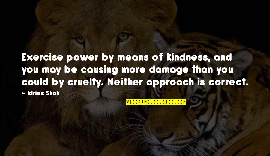 Damage Quotes By Idries Shah: Exercise power by means of kindness, and you Damage Quotes By Idries Shah: Exercise power by means of kindness, and you