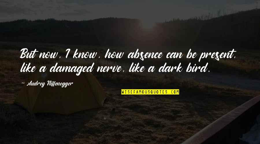 Damaged Life Quotes By Audrey Niffenegger: But now, I know, how absence can be