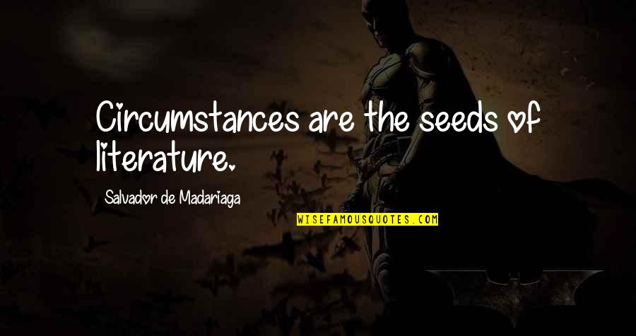Damaged Woman Quotes By Salvador De Madariaga: Circumstances are the seeds of literature.