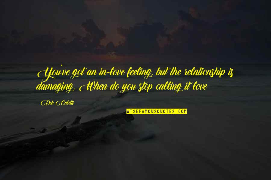Damaging A Relationship Quotes By Deb Caletti: You've got an in-love feeling, but the relationship