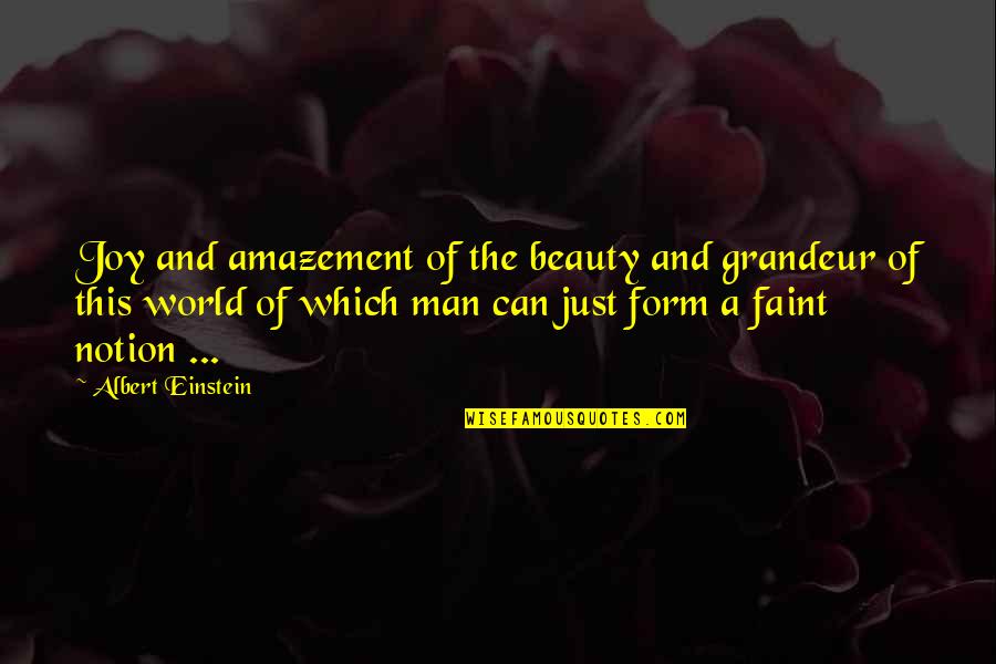 Damaging Others Quotes By Albert Einstein: Joy and amazement of the beauty and grandeur Damaging Others Quotes By Albert Einstein: Joy and amazement of the beauty and grandeur