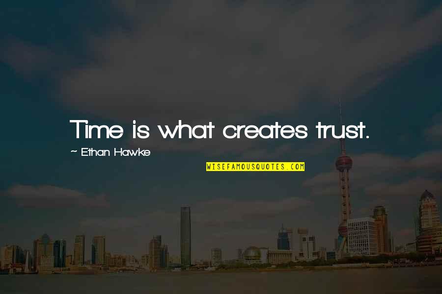 Damaging Words Quotes By Ethan Hawke: Time is what creates trust. Damaging Words Quotes By Ethan Hawke: Time is what creates trust.